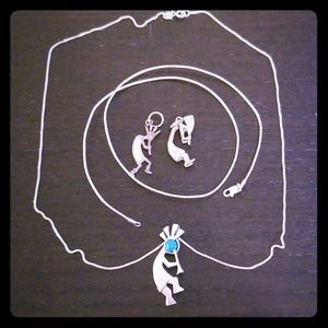 All sterling silver set kokapeli